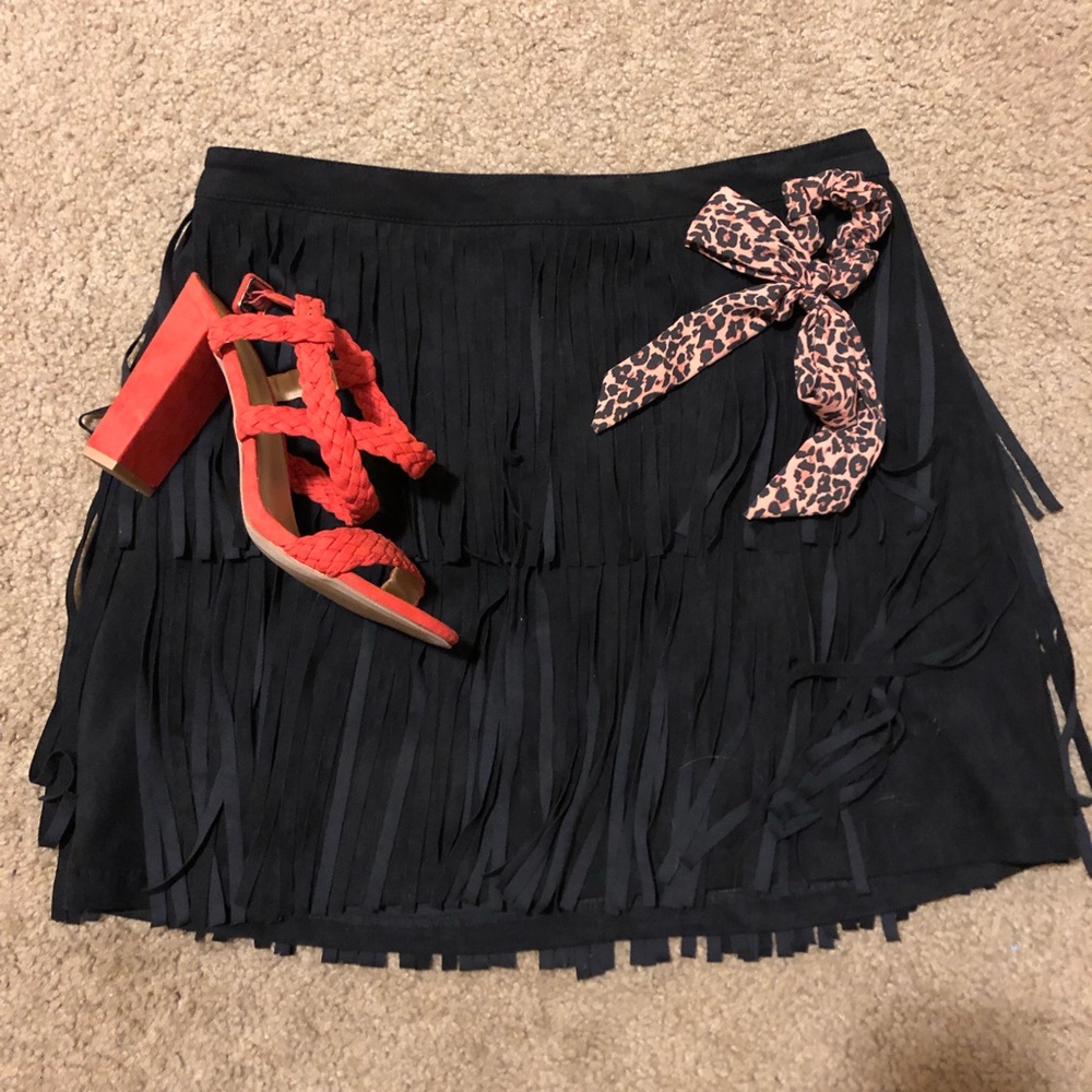 Black Fringe Skirt ✨